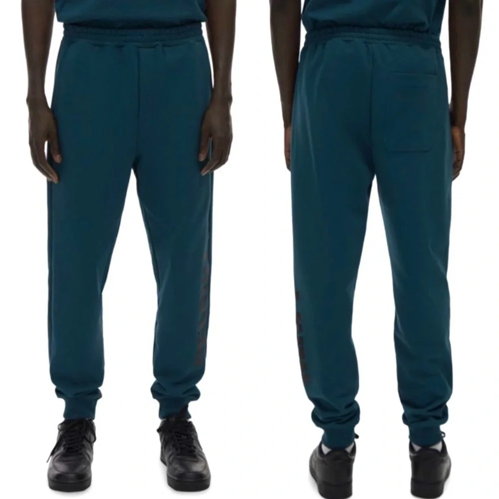 Helmut Lang Slim Logo Jogger Pant Drawstring Sweatpants Neptune Teal Small